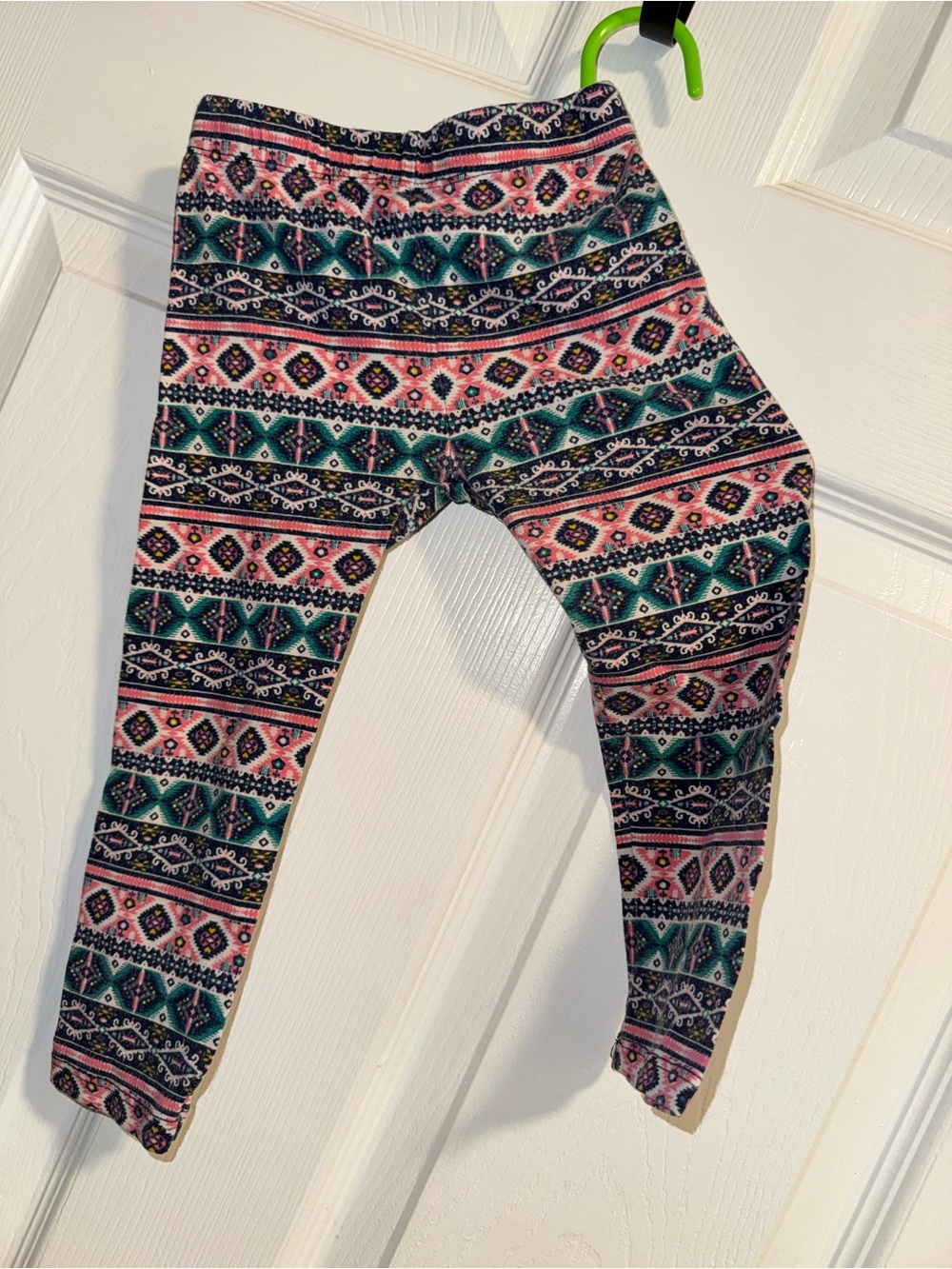 Girls' Aztec Print Leggings - Pink & Teal